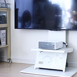 Blu-rayレコーダー/WALLTVSTAND/レコーダー置き場/マンションインテリア/白黒...などのインテリア実例 - 2020-02-29 11:01:27