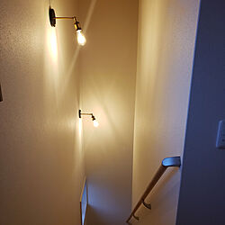 壁/天井/SANGETSUのクロス/白い壁紙/ブラケットライト/階段照明...などのインテリア実例 - 2021-06-04 06:58:10