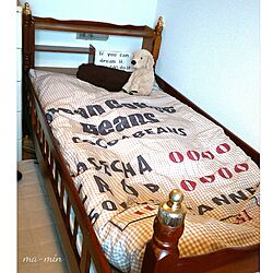 昔のベッド/ニトリの布団/ニトリの布団カバー/新しい布団と古いベッド/ベッド周りのインテリア実例 - 2016-11-20 12:10:48