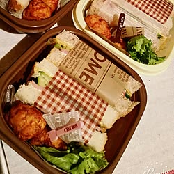 キッチン/部屋の写真じゃなくてごめんなさい/毎日お弁当/サンドイッチ弁当のインテリア実例 - 2016-12-01 09:14:37