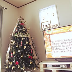 リビング/クリスマスツリー/リボン/クリスマス/セリア...などのインテリア実例 - 2016-12-02 07:56:21