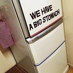 キッチン/冷蔵庫を可愛くしたい/トリコロールカラー/マスキングテープ/チェック柄のインテリア実例 - 2014-07-02 18:00:31