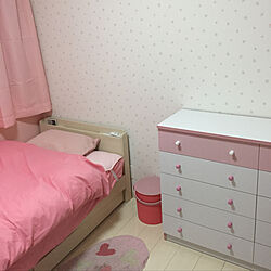 ベッド周り/ホワイトインテリア/ピンク×ホワイト/ピンクが好き/ピンクの壁のインテリア実例 - 2018-11-16 23:51:08