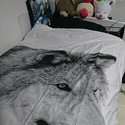 ベッド周り/オオカミ/黒/ぬいぐるみのインテリア実例 - 2017-03-29 11:01:56