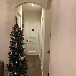 クリスマスツリー180cm/クリスマスツリー/ニトリのツリー180cm/プロバンス風/塗り壁...などのインテリア実例 - 2019-11-24 16:44:28