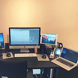 机/パソコンデスク/パソコン周り/Macのある部屋/iMac...などのインテリア実例 - 2017-02-24 23:38:47