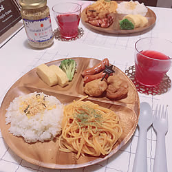 ペーパーナプキン/業務スーパーの粒マスタード/お子様ランチ風/夜ごはん/ワンプレートご飯...などのインテリア実例 - 2021-03-14 21:35:22