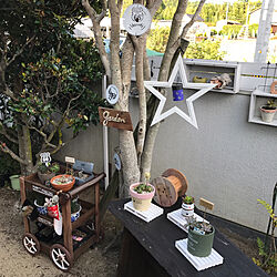 玄関/入り口/DIY/my garden/杉板/木工雑貨...などのインテリア実例 - 2017-09-03 17:28:32