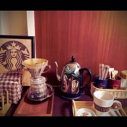 キッチン/カフェコーナー…なんて言っていいのか…/100均/ティータイムにしよ。/賃貸...などのインテリア実例 - 2015-01-03 22:19:06