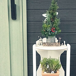 玄関/入り口/手作り/クリスマスツリー/クリスマス/お花♡...などのインテリア実例 - 2018-12-11 21:47:10
