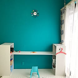 机 勉強部屋 Blue Diy初心者 ターコイズ などのインテリア実例 16 12 26 14 52 30 Roomclip ルームクリップ