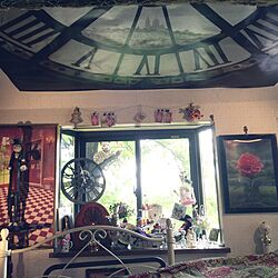 ベッド周り/寝室/癒しの空間/時計のある風景/壁紙...などのインテリア実例 - 2016-09-24 21:55:03
