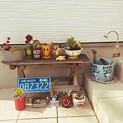 玄関/入り口/多肉植物/リメ缶/リメ鉢/DIY...などのインテリア実例 - 2017-04-12 18:27:50