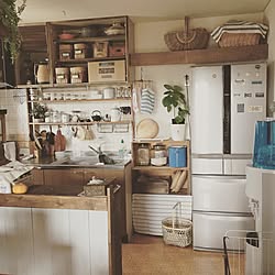 キッチン/りんご箱/IG→CHOCO_AND/DIY/賃貸アパートのインテリア実例 - 2015-05-08 13:18:41