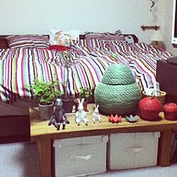 ベッド周り/植物/IKEA/IKEAクッション/IKEA布団カバー...などのインテリア実例 - 2013-05-17 21:14:09