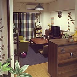 部屋全体/セリア/3COINS/テーブル天板リメイク/観葉植物のインテリア実例 - 2015-08-15 20:55:09