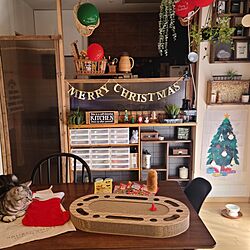 棚/クリスマス/アメショーのラッテにクリスマスプレゼント/クリスマスプレゼント/猫と暮らす家...などのインテリア実例 - 2023-12-25 14:05:12