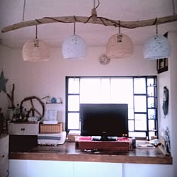 部屋全体/DIY/ペンキ塗り★/手作り照明/ピースマーク...などのインテリア実例 - 2015-06-14 22:17:23