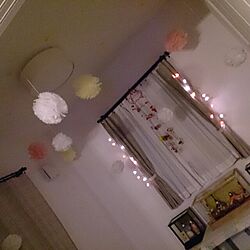 壁/天井/和室の天井/ペーパーボンボン/雛祭り/IKEAの照明...などのインテリア実例 - 2014-02-16 21:17:05