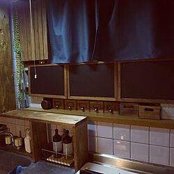 キッチン/ブラック/男前インテリア/一人暮らし/DIY...などのインテリア実例 - 2016-07-27 19:26:27