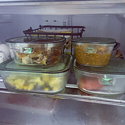 冷蔵庫の中/iwakiのガラス容器/キッチンのインテリア実例 - 2022-06-18 13:34:46