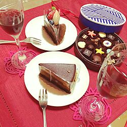 リビング/ワイン/ワイングラス/チョコレート/チョコレートケーキ...などのインテリア実例 - 2016-02-16 17:03:04