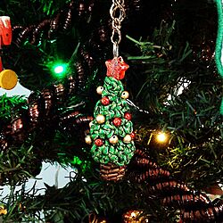 リビング/クリスマス/リボンで編んだクリスマスツリー/手作りオーナメント♪のインテリア実例 - 2016-12-02 00:18:34