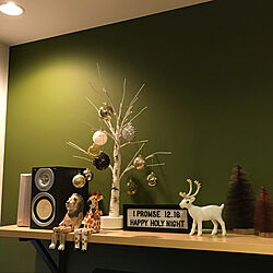 グリーンの壁/白いクリスマスツリー/クリスマス/冬支度/シンプルナチュラル...などのインテリア実例 - 2020-11-05 22:26:02