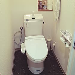 バス/トイレ/大理石風/クッションフロア/トイレットペーパーホルダー/マスキングテープ貼ってみたのインテリア実例 - 2016-01-02 20:27:21