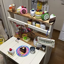 部屋全体/リメイク/ホワイト&ブラウン/ままごとキッチンDIY/ナチュラルが好き...などのインテリア実例 - 2015-02-23 21:38:20