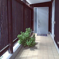 玄関/入り口/植物のある暮らし/格子の仕切りのインテリア実例 - 2017-05-17 19:38:21