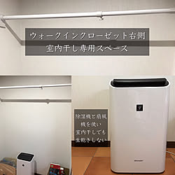 除湿機フル回転/突っ張り棒活用/クローゼット収納/壁/天井のインテリア実例 - 2019-07-16 22:39:11