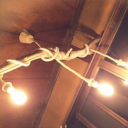 リビング/エジソンランプLED/３灯/IKEA/ロープ...などのインテリア実例 - 2016-02-25 00:07:33