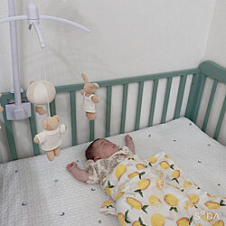 赤ちゃんのいる暮らし/ミルクペイント ピスタチオグリーン/イブルマット/DIY/ベッド周りのインテリア実例 - 2022-06-23 13:08:00