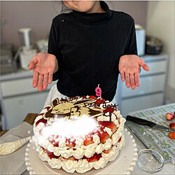 手作りの誕生日ケーキ/誕生日ケーキ 手作り/誕生日ケーキ/誕生日おめでとう/誕生日おめでとう♪...などのインテリア実例 - 2022-02-19 19:00:00