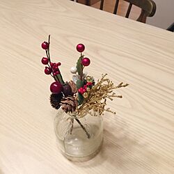 クリスマス/手作りテーブル/ナチュラルキッチン/ブィンテージ椅子のインテリア実例 - 2015-12-01 15:15:54