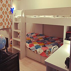 IKEAの布団カバー/IKEA/子供部屋/二段ベッド/ベッド...などのインテリア実例 - 2021-08-09 14:40:46
