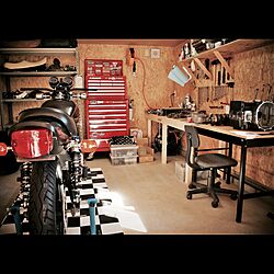 バイクガレージ/アメリカンヴィンテージ/DIYのインテリア実例 - 2017-04-06 15:35:14