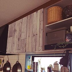 キッチン/DIY/壁紙/セリア/フェイクグリーンのインテリア実例 - 2015-02-21 13:01:09