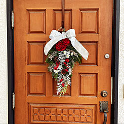 クリスマス/花のある暮らし/スワッグ手作り/玄関/入り口のインテリア実例 - 2020-12-04 09:44:59