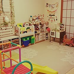 部屋全体/すのこリメイク/100均アイテム/子ども部屋　　/DIY...などのインテリア実例 - 2015-12-28 00:55:26