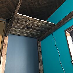 棚/DIY/改装中/ブルーグレーの壁/ターコイズブルーの壁...などのインテリア実例 - 2017-03-20 17:45:27
