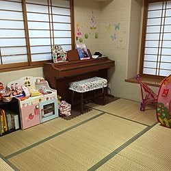 部屋全体/ウォールシール/子供部屋/電子ピアノのインテリア実例 - 2016-05-19 18:26:06