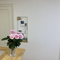 リモコンニッチ/ホワイト建具/花瓶/薔薇/カウンターキッチン...などのインテリア実例 - 2022-04-20 09:01:03