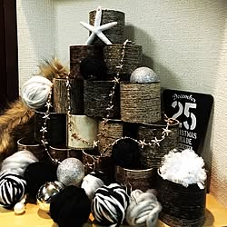 机/クリスマスツリー/100均/ハンドメイド/モノトーン...などのインテリア実例 - 2016-11-17 18:39:48