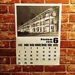 カレンダー/男前/れんが壁紙/雑貨/壁...などのインテリア実例 - 2015-06-06 17:48:10