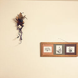 壁/天井/主人自筆のペン画/ドライフラワーのある暮らしのインテリア実例 - 2023-10-08 20:30:32
