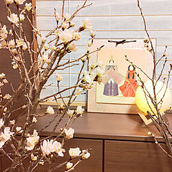 ベッド周り/ひな祭り/花のある暮らし/癒し/啓翁桜...などのインテリア実例 - 2022-02-14 06:09:20