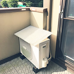 部屋全体/山善隠すガーデン家具モニター応募/エアコン室外機/ベランダのインテリア実例 - 2018-07-09 20:55:35