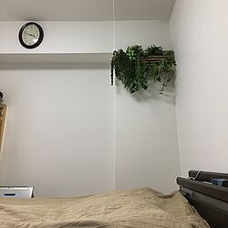 ベッド周り/エアコン配管隠し/IKEA/フェイクグリーンのインテリア実例 - 2017-03-20 15:53:44